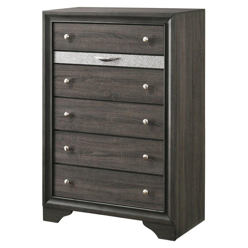 Beyaz Ahşap 6 Çekmeceli Gizli Takı Bölmeli Şifonyer - 87x43x131 cm - 300747
