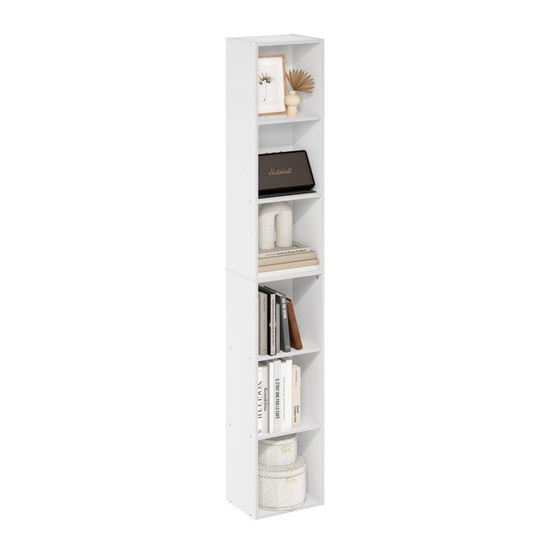 Beyaz Ahşap 6 Raflı Modern Kitaplık - 181 cm - 318364