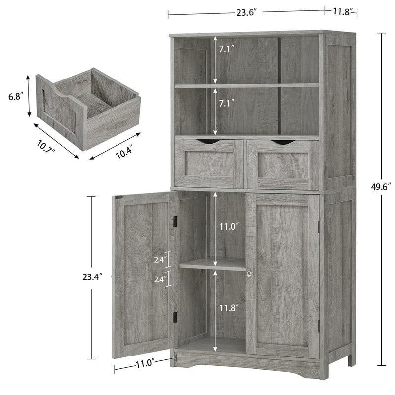 Beyaz Ahşap Ayarlanabilir Raflı ve Çekmeceli Şifonyer - 126 cm - 297002