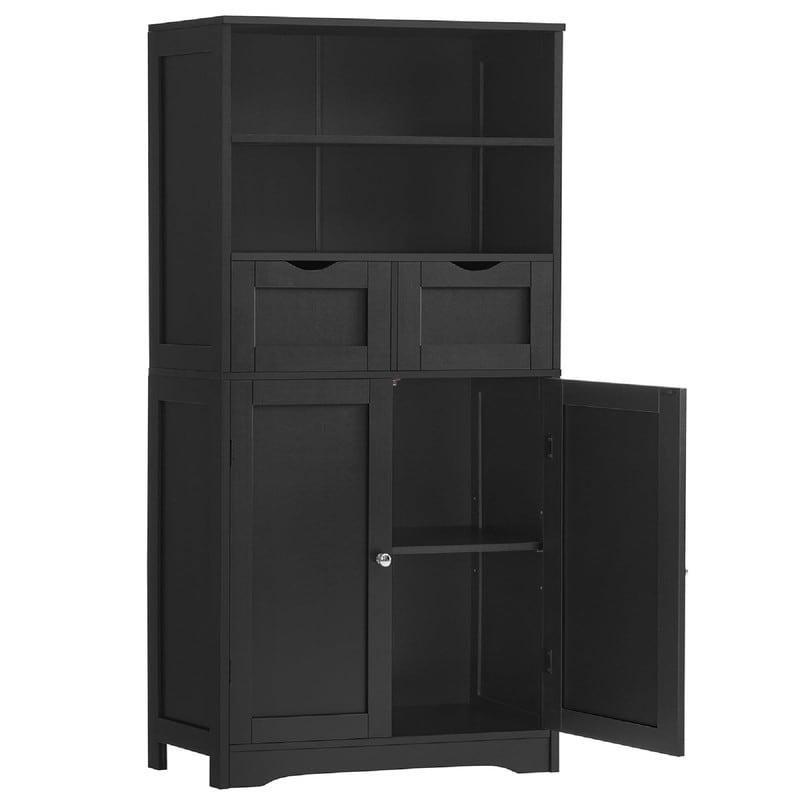 Beyaz Ahşap Ayarlanabilir Raflı ve Çekmeceli Şifonyer - 126 cm - 297002
