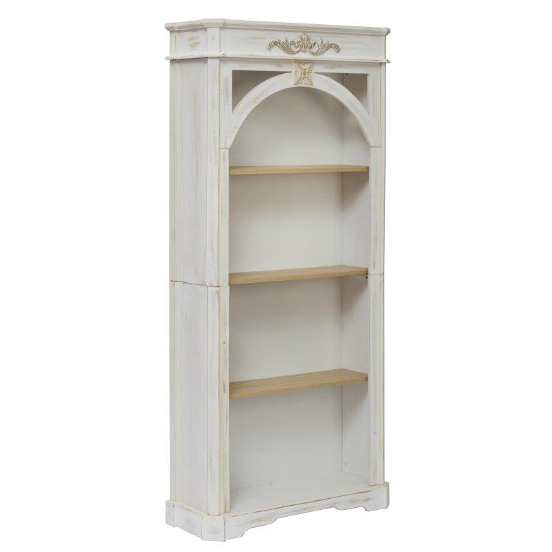 Beyaz Ahşap Eskitme Tasarım 4 Raflı Kitaplık - 166 cm - 318471