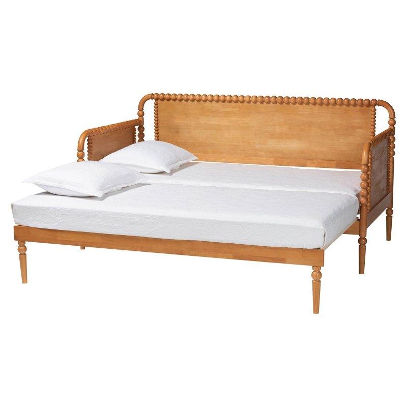 Beyaz Ahşap Genişleyebilir Tornalı Daybed Karyola - 330641