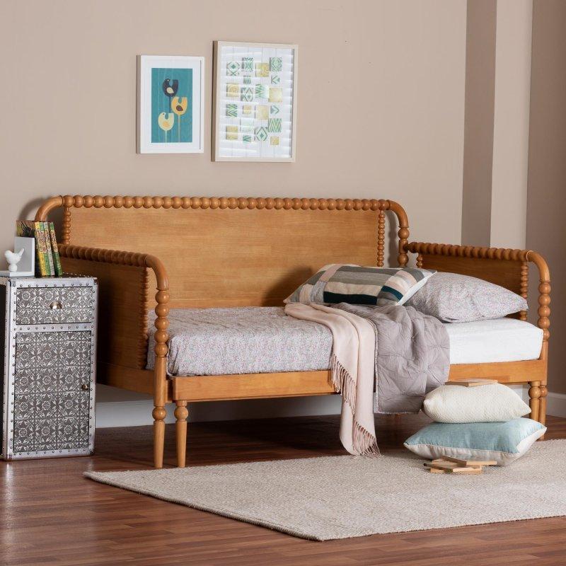 Beyaz Ahşap Genişleyebilir Tornalı Daybed Karyola - 330641