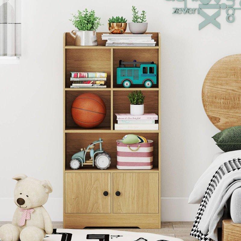 Beyaz Ahşap Kapaklı 5 Raflı Kitaplık - 60x30x121 cm - 314672