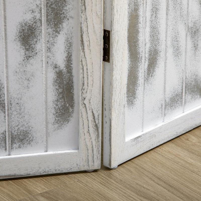 Beyaz Ahşap Katlanır 4 Panelli Paravan - 161x171 cm - 321330