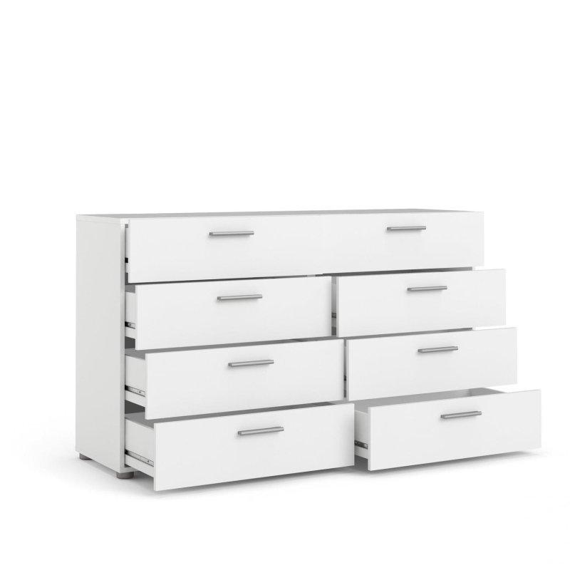 Beyaz Ahşap Laminat 8 Çekmeceli Modern Şifonyer - 140 cm - 307165