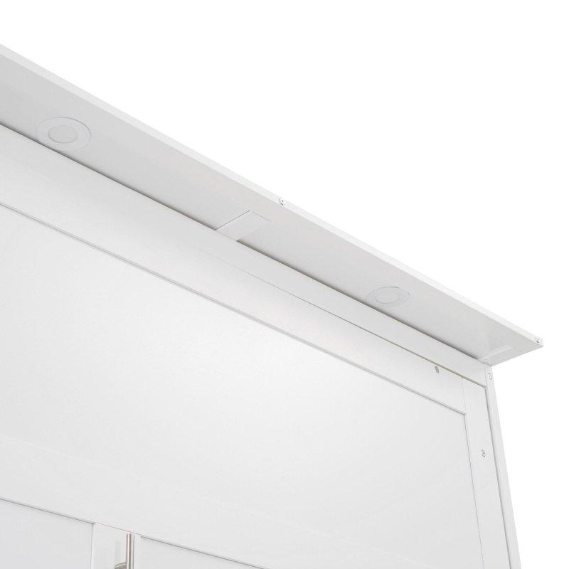 Beyaz Ahşap LED Aydınlatmalı Raflı 4 Çekmeceli Queen Boy Duvar Yatağı - 262502