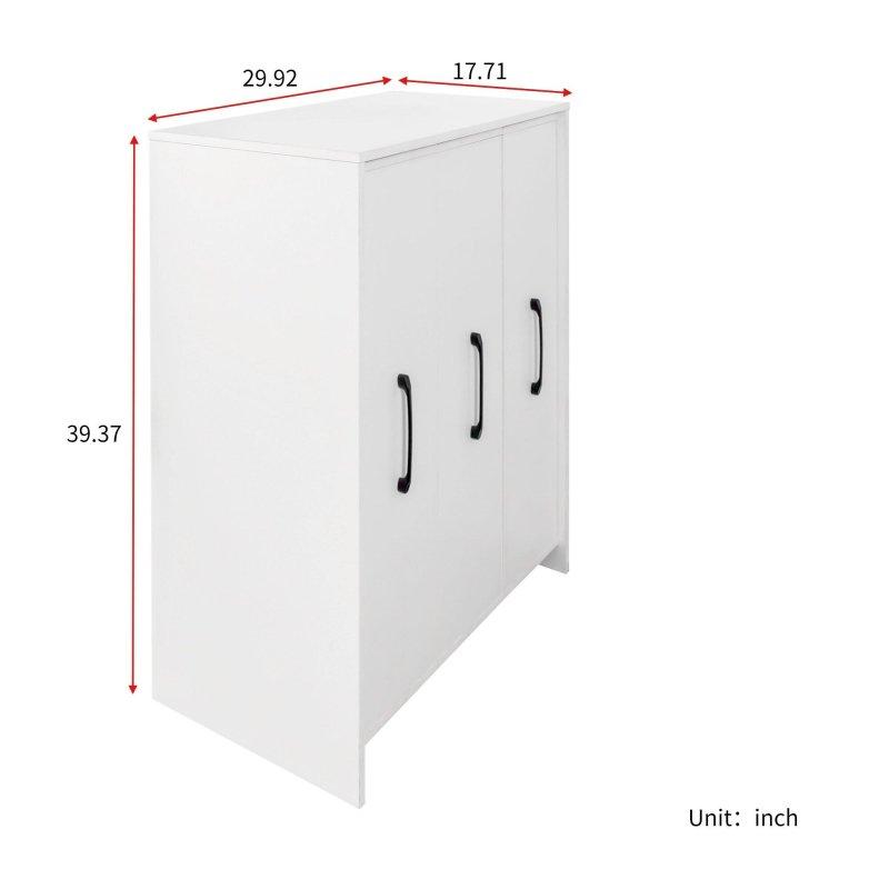 Beyaz Ahşap Tekerlekli 3 Çekilebilir Bölmeli Kitaplık - 76x100x45 cm - 313885