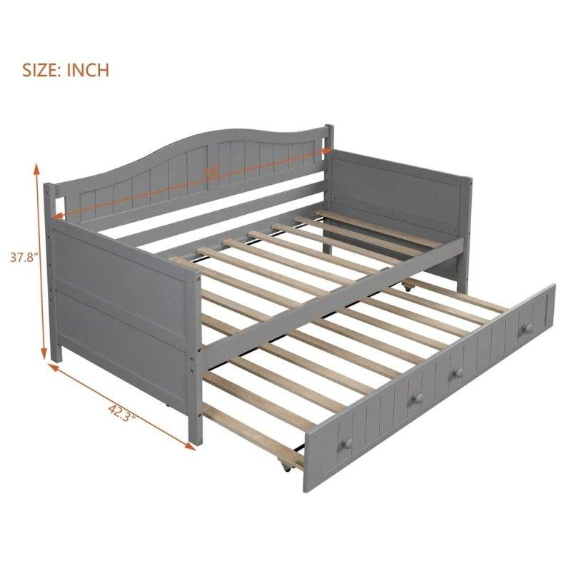Beyaz Ahşap Yavru Yataklı Daybed Karyola - 198x108x97 cm - 330135