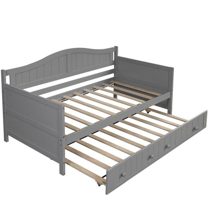 Beyaz Ahşap Yavru Yataklı Daybed Karyola - 198x108x97 cm - 330135
