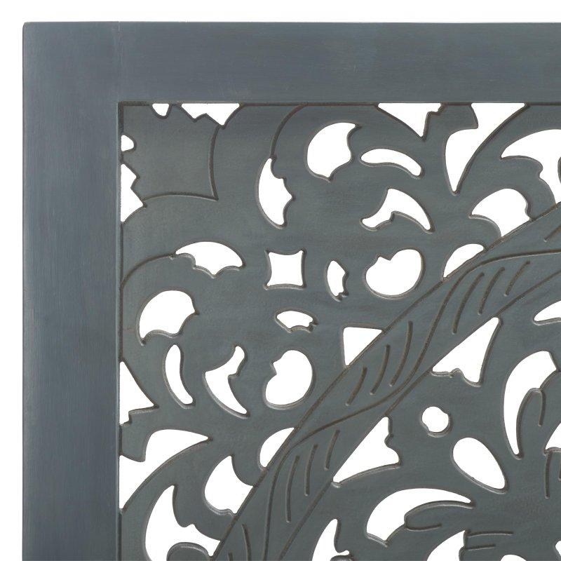 Beyaz Eskitme MDF Oyma Desenli Yatak Başlığı - 335177