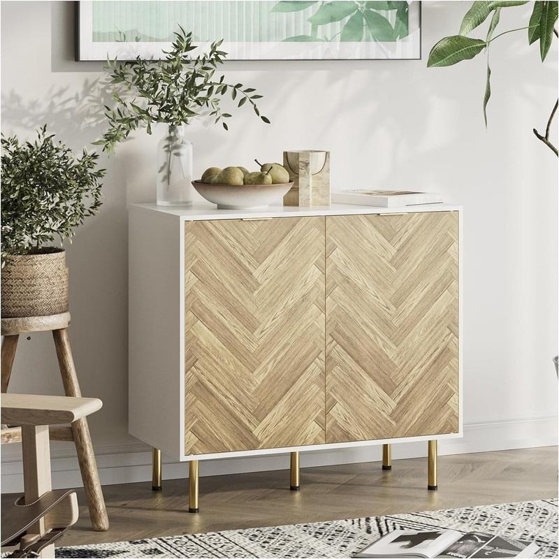 Beyaz Gold Metal Ayaklı Balıksırtı Desenli MDF Bohem Konsol - 80 cm - 325345 Beyaz Gold Metal Ayaklı Balıksırtı Desenli MDF Bohem Konsol - 80 cm - 325345