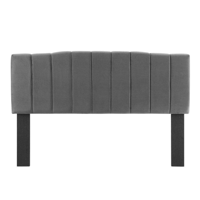 Beyaz Kadife Dikey Kanallı Yüksekliği Ayarlanabilir Yatak Başlığı - 159 cm - 334841