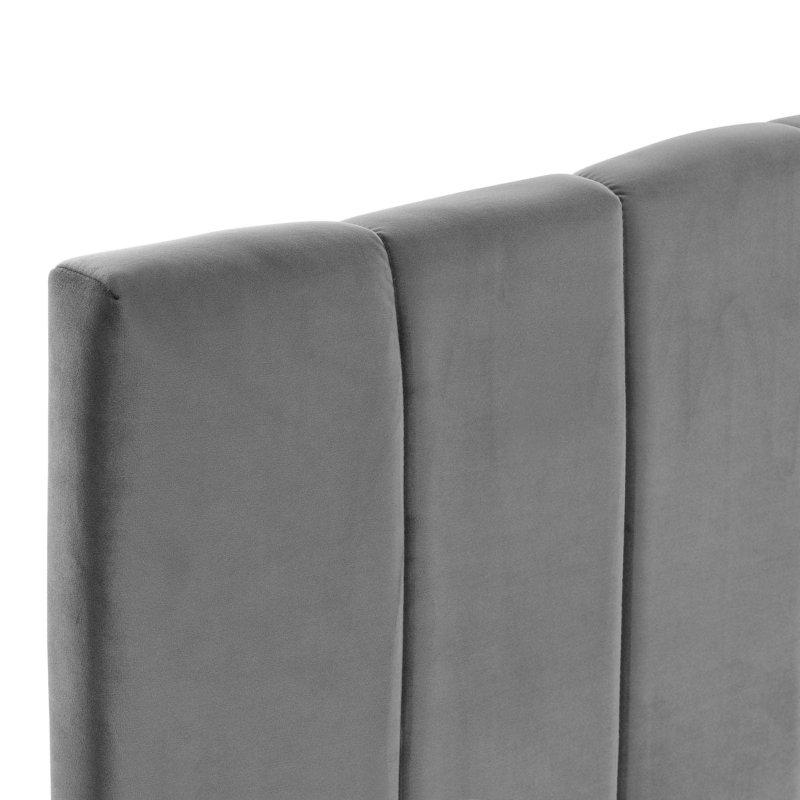 Beyaz Kadife Dikey Kanallı Yüksekliği Ayarlanabilir Yatak Başlığı - 159 cm - 334841