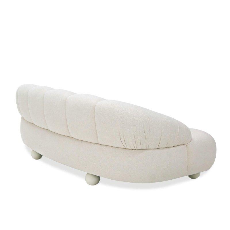 Beyaz Kumaş Huş Ağacı Ayaklı 2 Kişilik Modern Bohem Koltuk - 204 cm - 292181