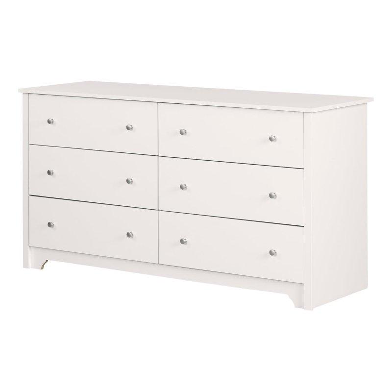 Beyaz Laminat Ahşap 6 Çekmeceli Modern Şifonyer - 303772