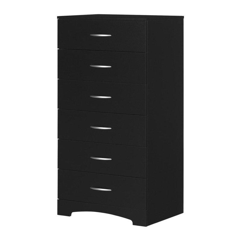 Beyaz Laminat Ahşap 6 Çekmeceli Yüksek Şifonyer - 48x127x48 cm - 308148
