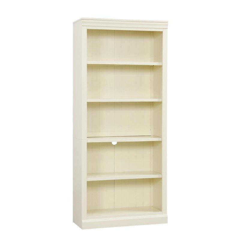 Beyaz Masif Ahşap Çerçeveli LED Işıklı 5 Raflı Kitaplık - 212 cm - 317937