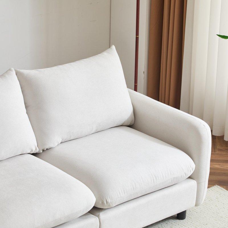 Beyaz Masif Ahşap İskeletli Modüler Bohem Koltuk - 176x91 cm - 293482