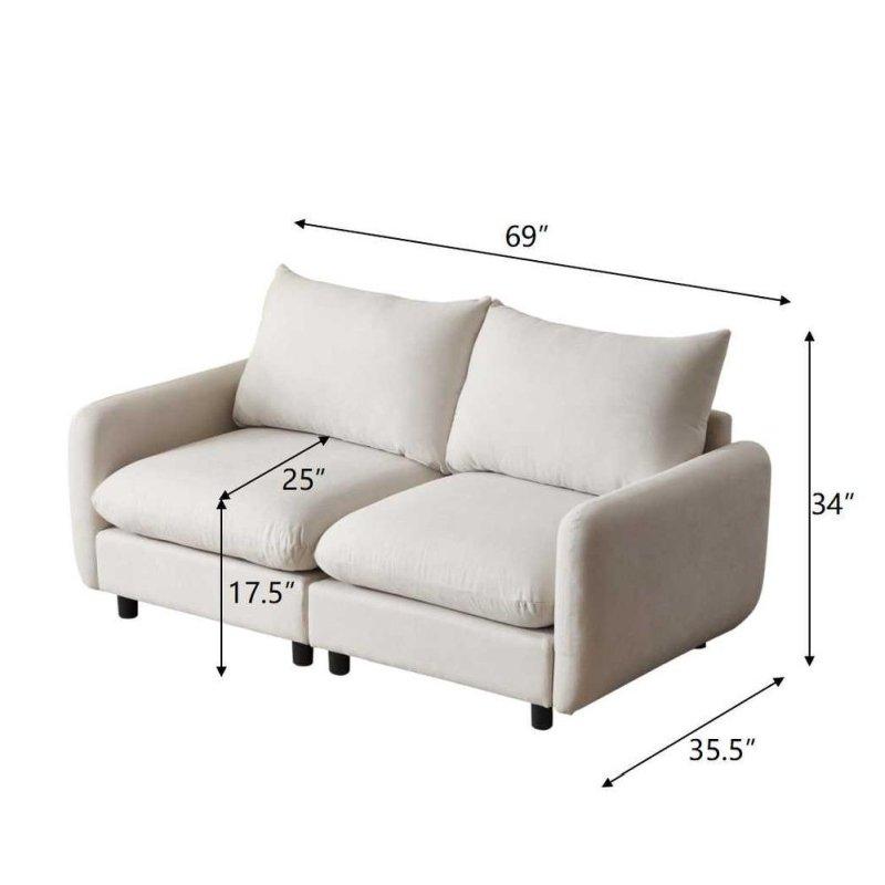 Beyaz Masif Ahşap İskeletli Modüler Bohem Koltuk - 176x91 cm - 293482 Beyaz Masif Ahşap İskeletli Modüler Bohem Koltuk - 176x91 cm - 293482