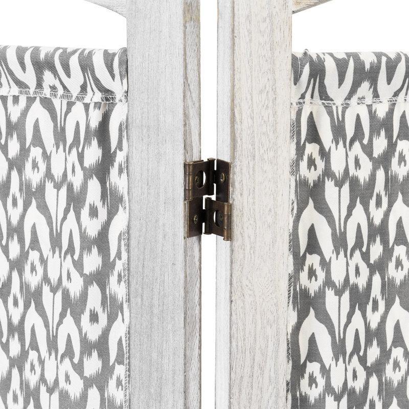 Beyaz Masif Ahşap Katlanır 3 Panelli Paravan - 171x122 cm - 321385