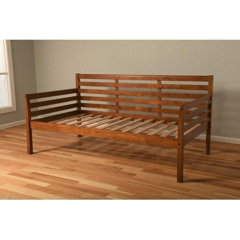 Beyaz Masif Ahşap Minderli Daybed Karyola - 330660