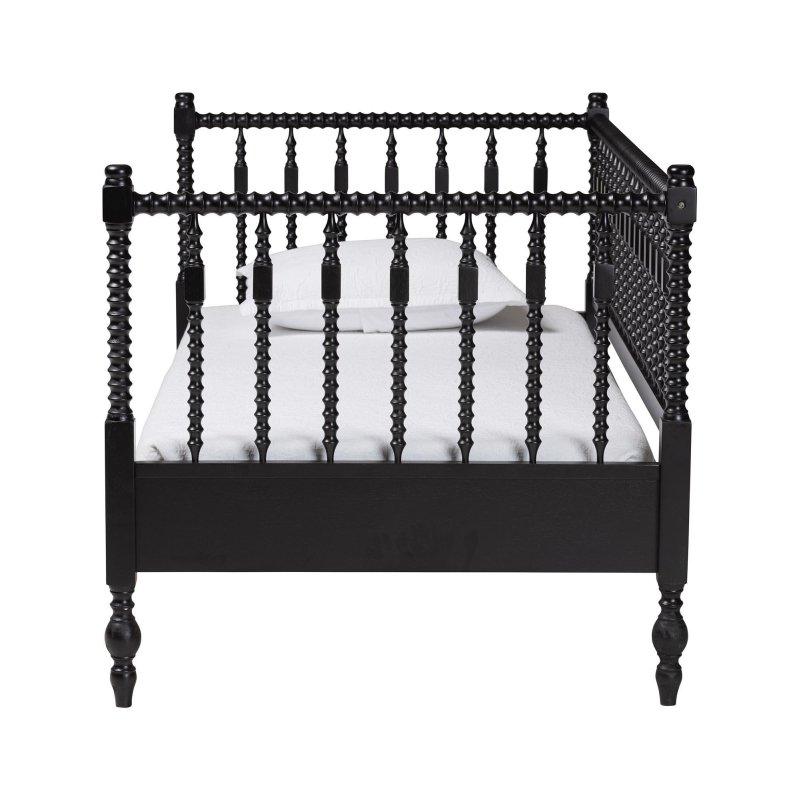 Beyaz Masif Ahşap Torna Ayaklı İğ Tasarımlı Daybed Karyola - 201x107 cm - 329988