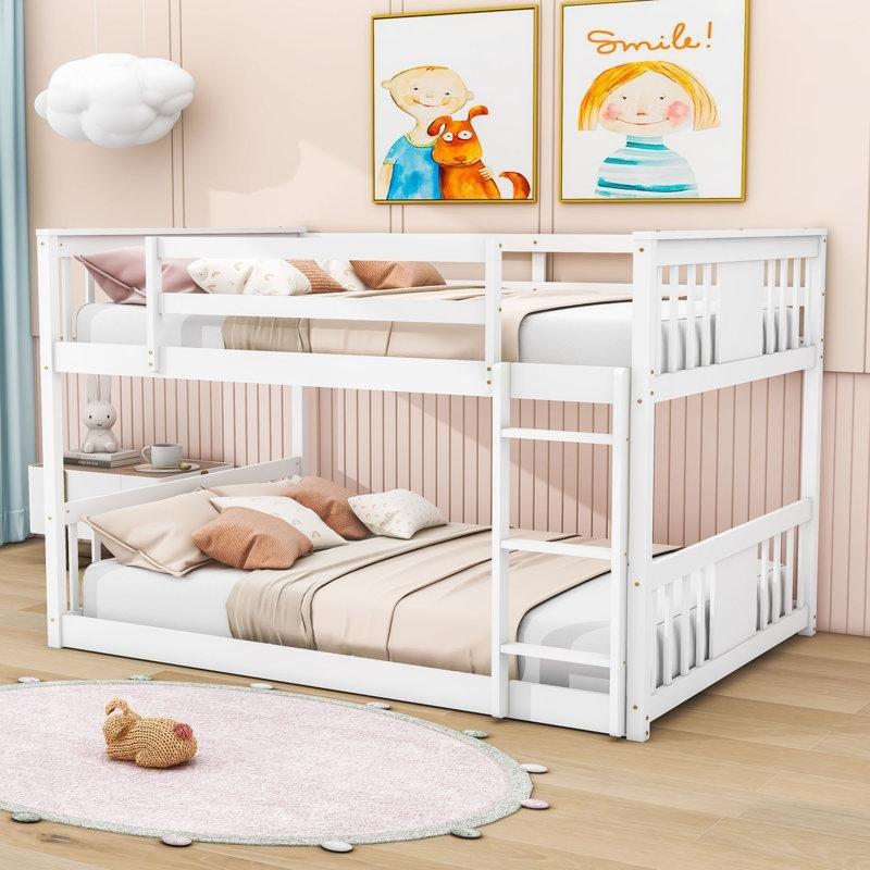 Beyaz Masif Ahşap ve MDF Korumalıklı Ranza - 246859