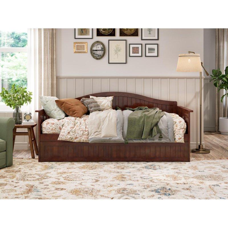 Beyaz Masif Ahşap Yavru Yataklı Daybed Karyola - 201x102 cm - 330502