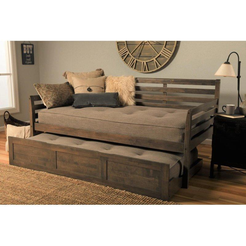 Beyaz Masif Ahşap Yavru Yataklı Daybed Karyola - 330586
