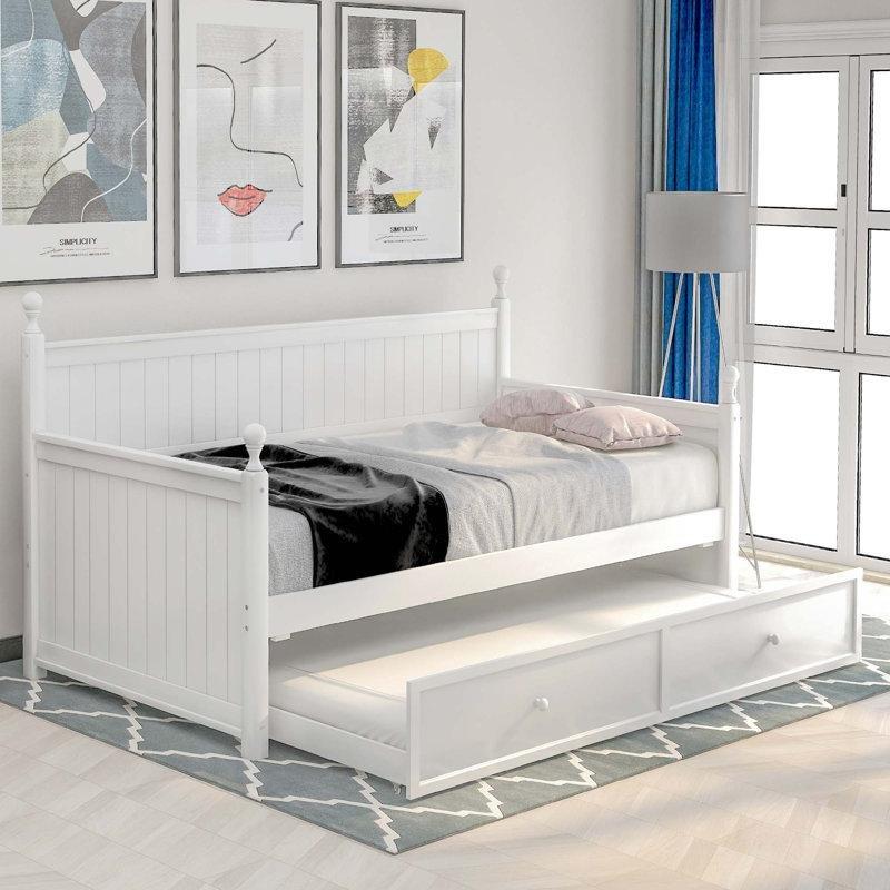 Beyaz Masif Çam Ağacı Çekmeceli Yavru Yataklı Karyola - 328868