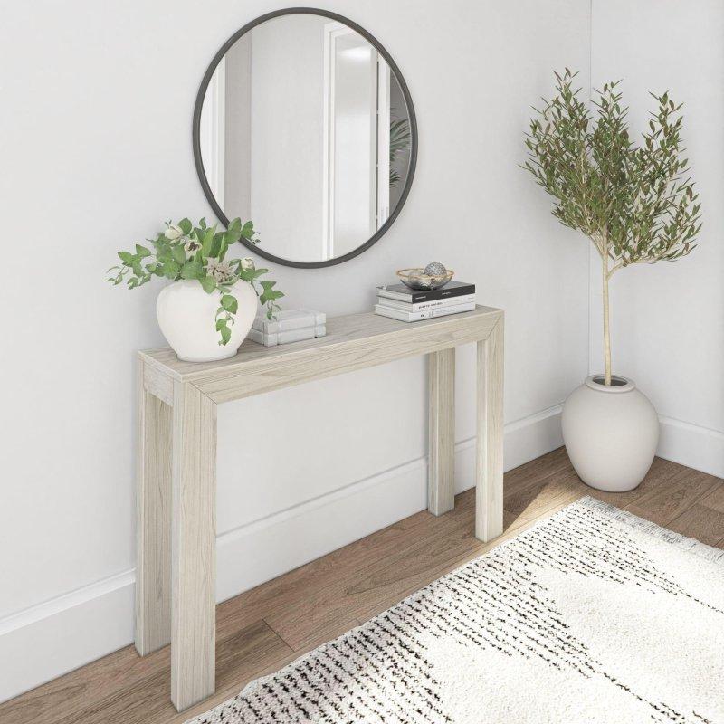 Beyaz Masif Çam Ağacı Modern İskandinav Tarzı Dresuar - 117 cm - 332731