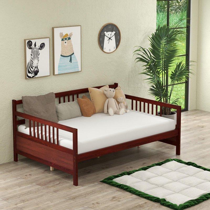 Beyaz Masif Çam Ahşap Yatak Altı Depolama Alanlı Daybed Karyola - 329943