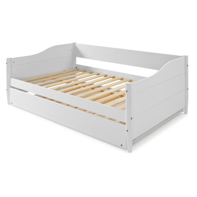 Beyaz Masif Çam Yavru Yataklı Daybed Karyola - 330205