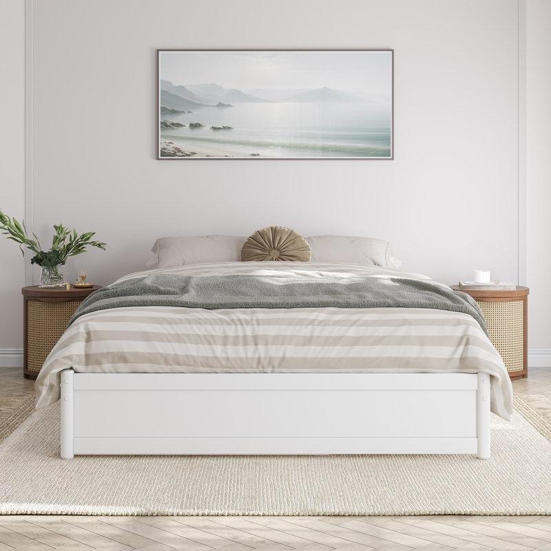 Beyaz Masif Kauçuk Ağacı Başlıklı Yavru Yataklı Karyola - 161x213 cm - 329599