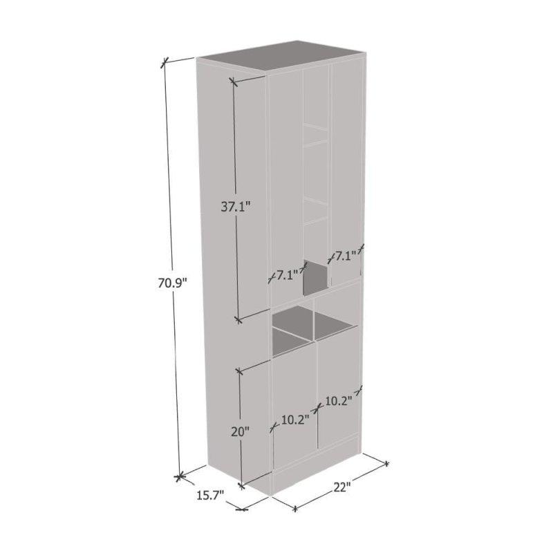 Beyaz MDF 16 Renkli LED Aydınlatmalı 9 Raflı Parlak Ön Yüzeyli Kitaplık - 56x40x181 cm - 316515