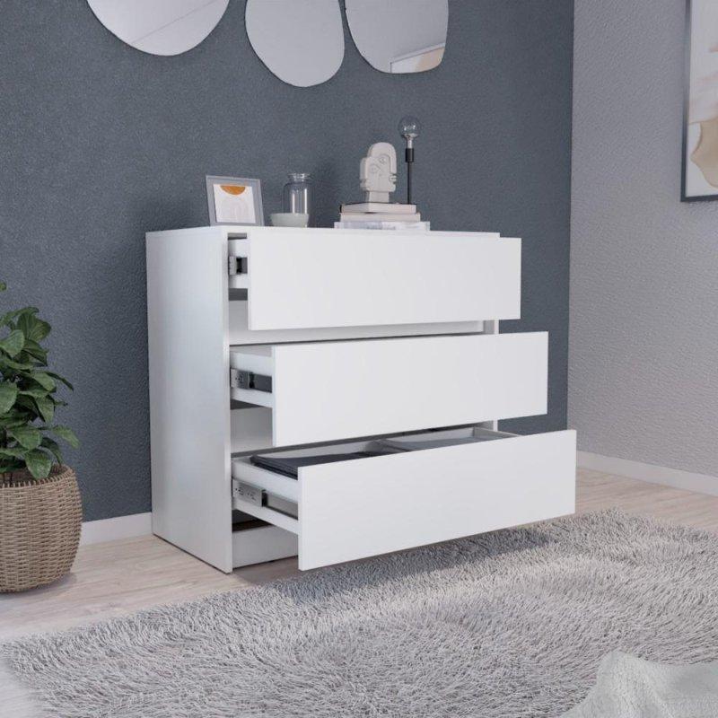 Beyaz MDF 3 Çekmeceli Metal Raylı Şifonyer - 86x42x81 cm - 309514