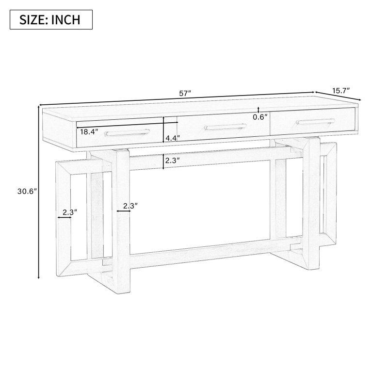 Beyaz MDF 3 Çekmeceli Modern Dresuar - 145 cm - 331334