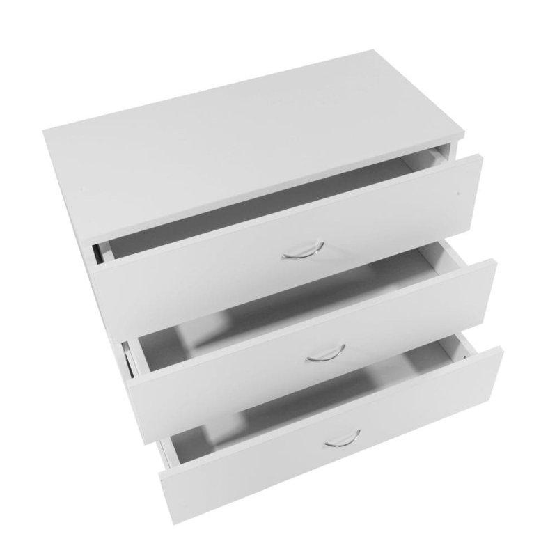 Beyaz MDF 3 Çekmeceli Modern Şifonyer - 66x34x56 cm - 302552