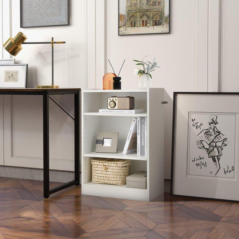 Beyaz MDF 3 Raflı Ayarlanabilir Kitaplık - 50x31x75 cm - 314337