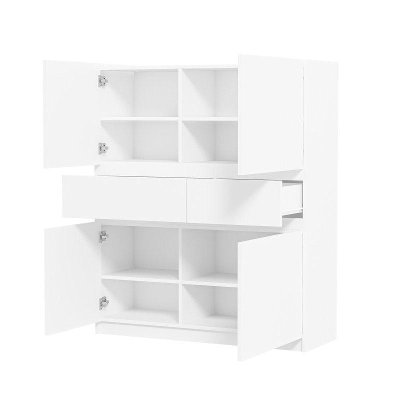 Beyaz MDF 4 Kapaklı 2 Çekmeceli Şifonyer - 306369