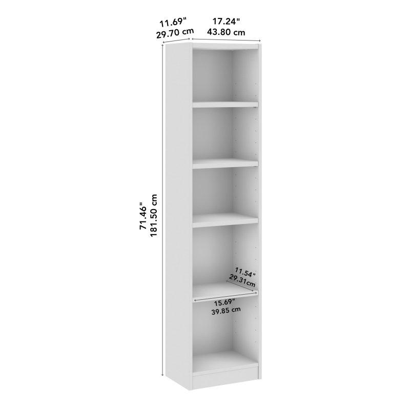 Beyaz MDF 5 Raflı Dar Kitaplık - 182 cm - 314646