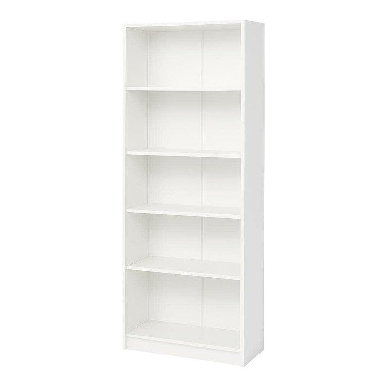 Beyaz MDF 5 Raflı Kapalı Sırtlı Kitaplık - 77x30x181 cm - 315558
