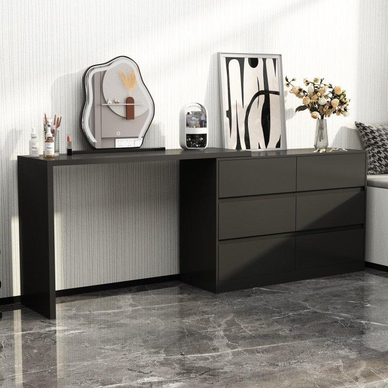 Beyaz MDF 6 Çekmeceli Ayarlanabilir Masalı Şifonyer - 131 cm - 294893