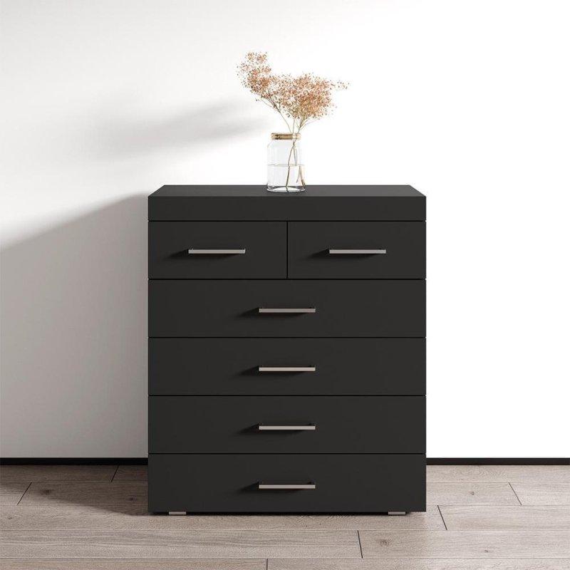 Beyaz MDF 6 Çekmeceli Mat Yüzeyli Modern Şifonyer - 81x40x91 cm - 308953