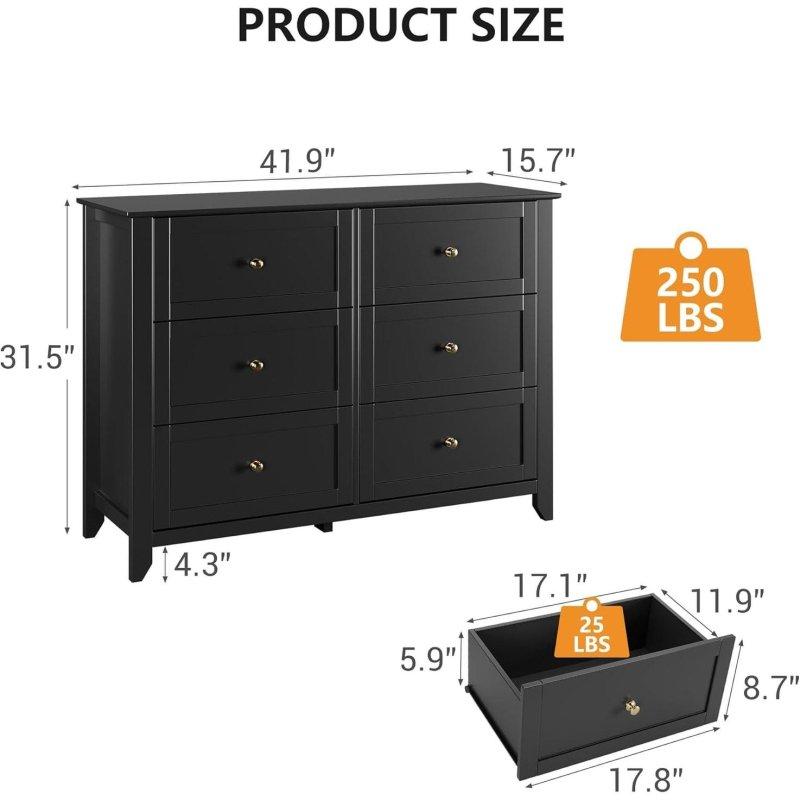 Beyaz MDF 6 Çekmeceli Metal Kulplu Şifonyer - 299900