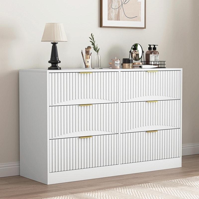 Beyaz MDF 6 Çekmeceli Şifonyer - 297159