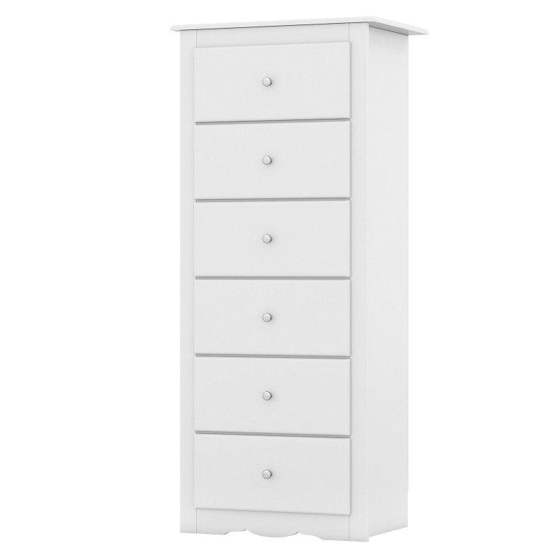 Beyaz MDF 6 Çekmeceli Yüksek Şifonyer - 41x59x136 cm - 311703