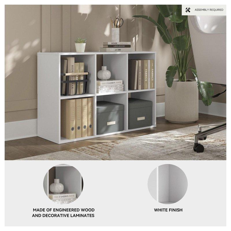 Beyaz MDF 6 Küplü Kitaplık - 61x31x89 cm - 317406