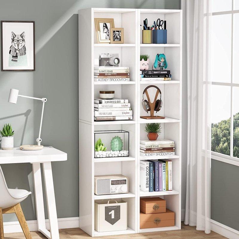 Beyaz MDF 6 Raflı Dar Köşe Kitaplık - 181x30x30 cm - 318908
